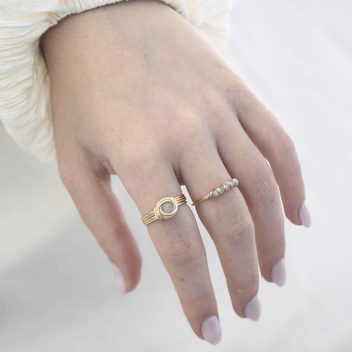 טבעת קשת אקוומרין