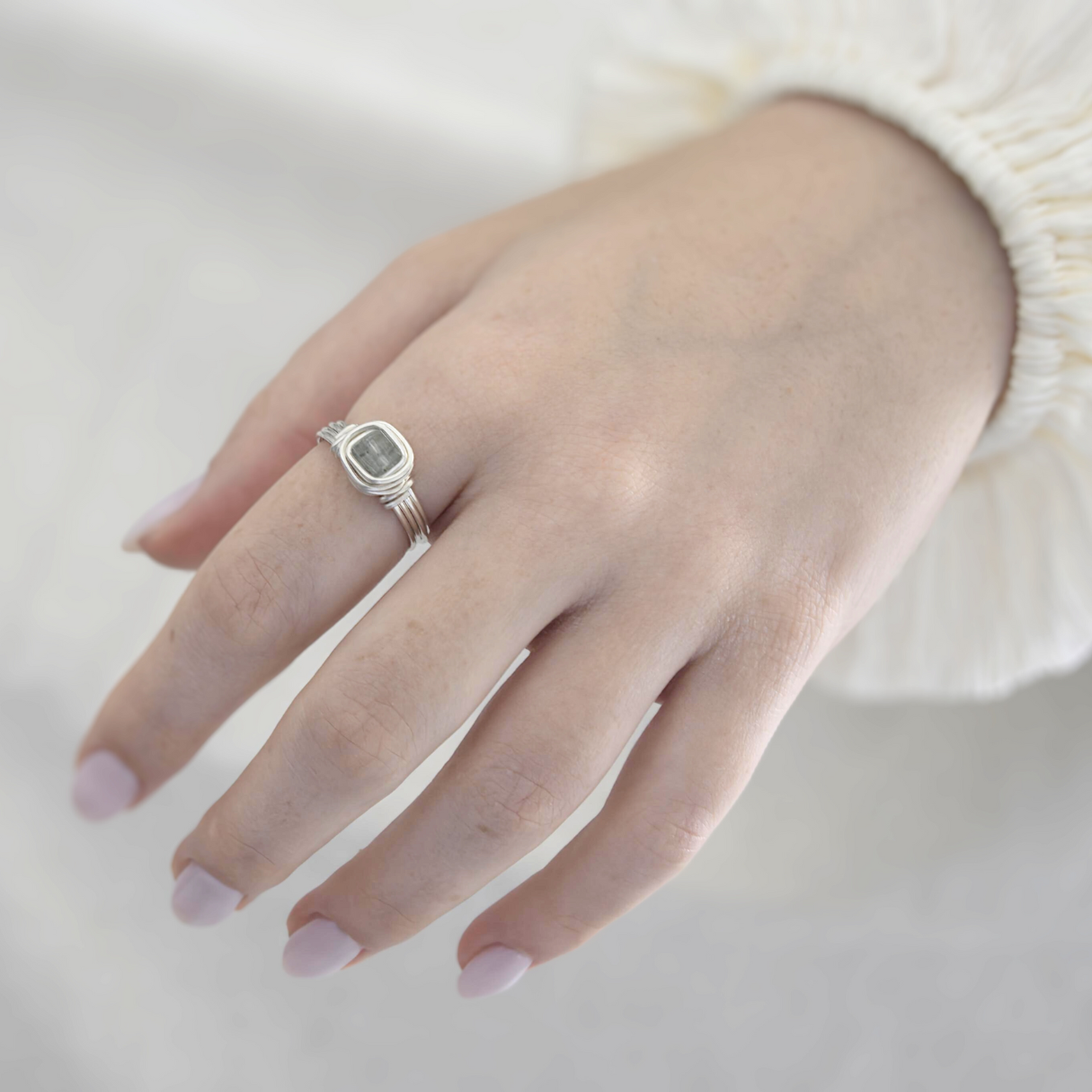 טבעת פז אקוומרין