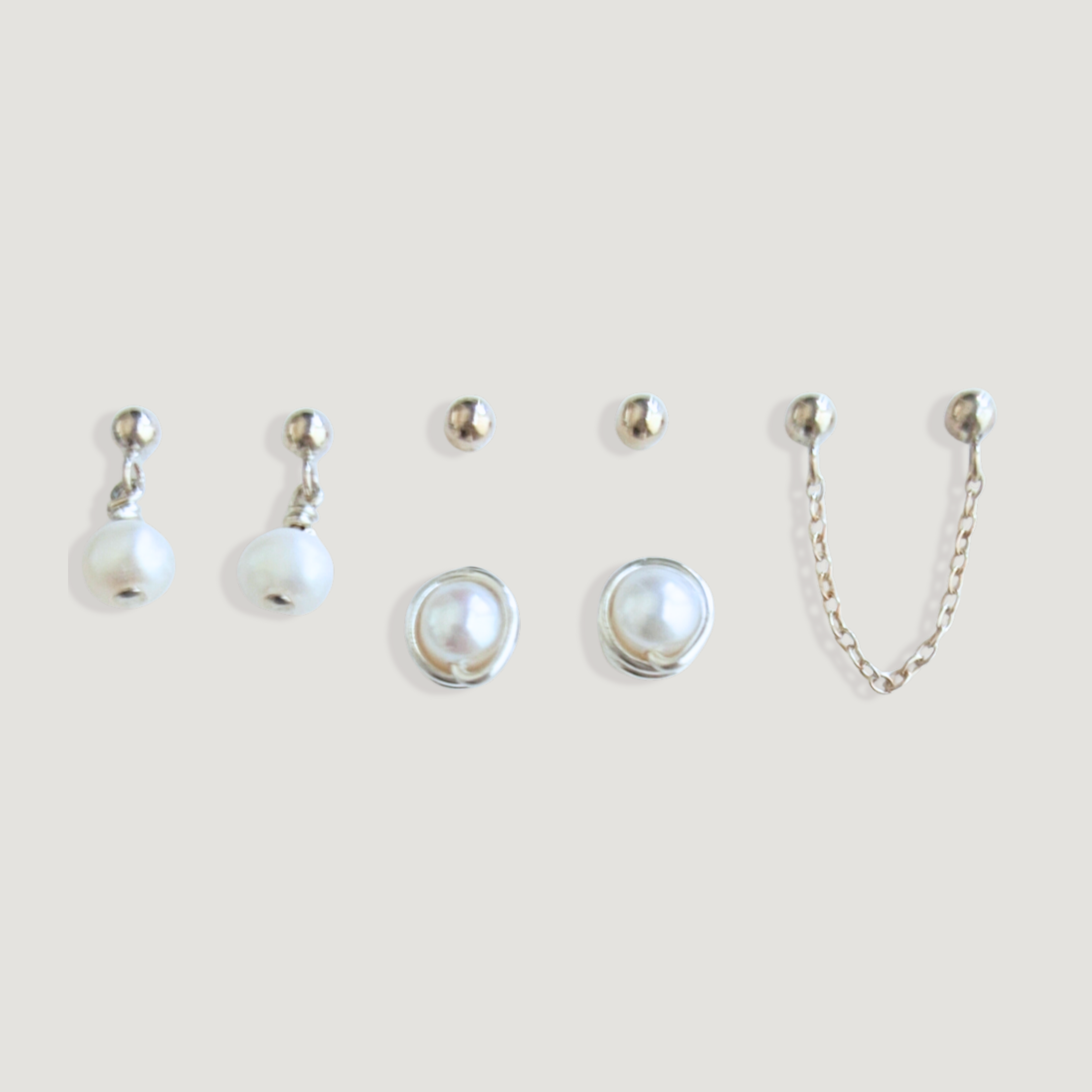 סט עגילים בר פנינה