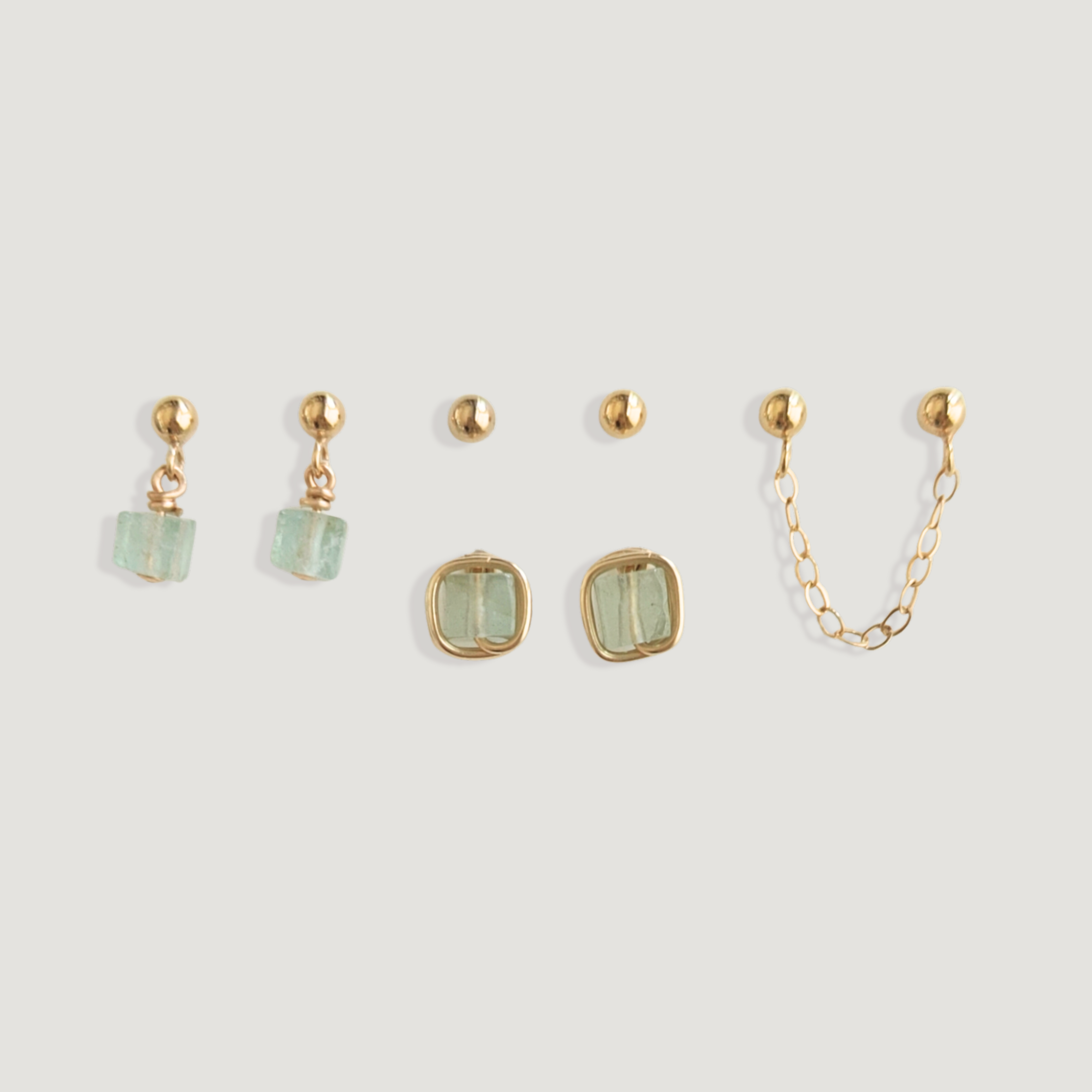 סט עגילים פז אקוומרין