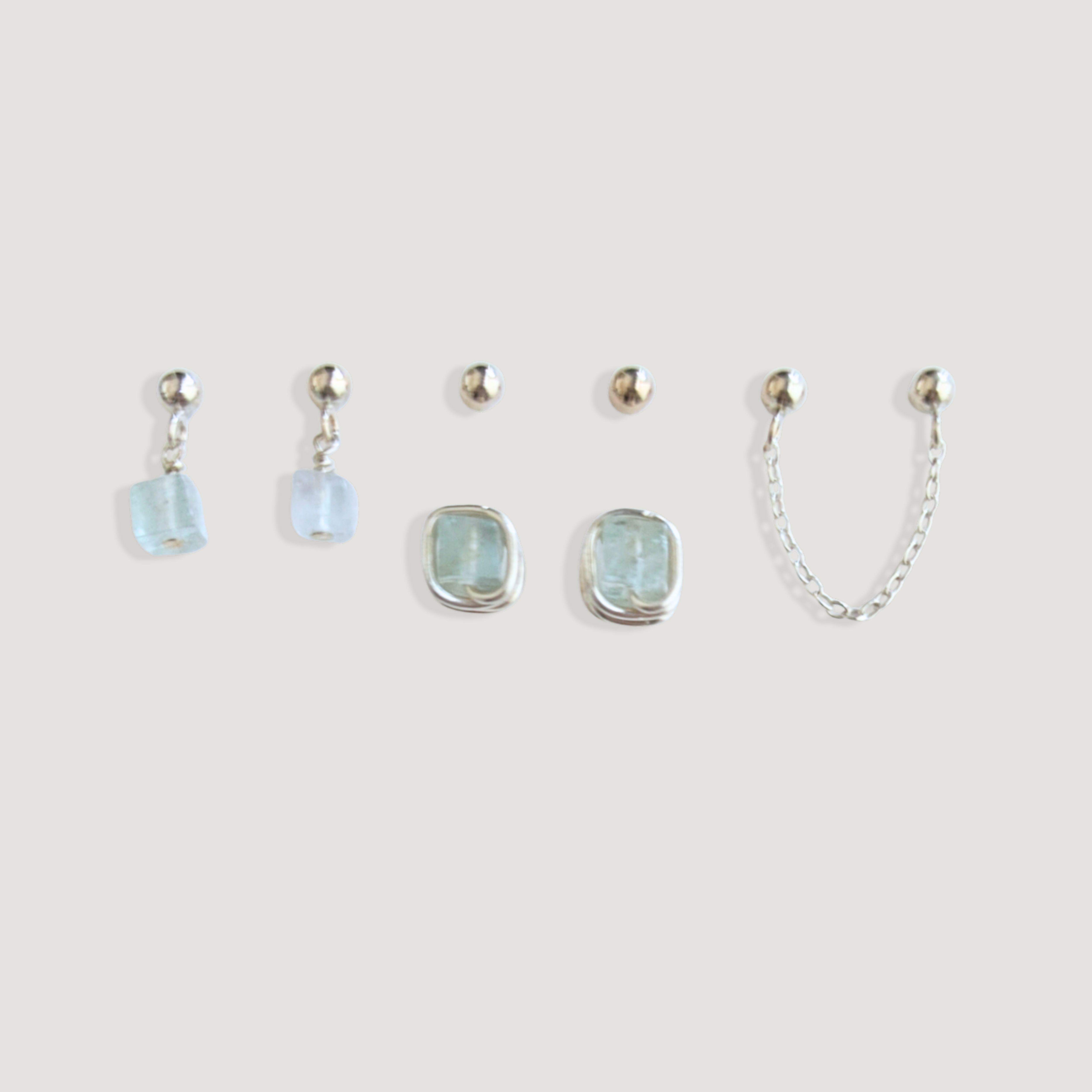 סט עגילים פז אקוומרין