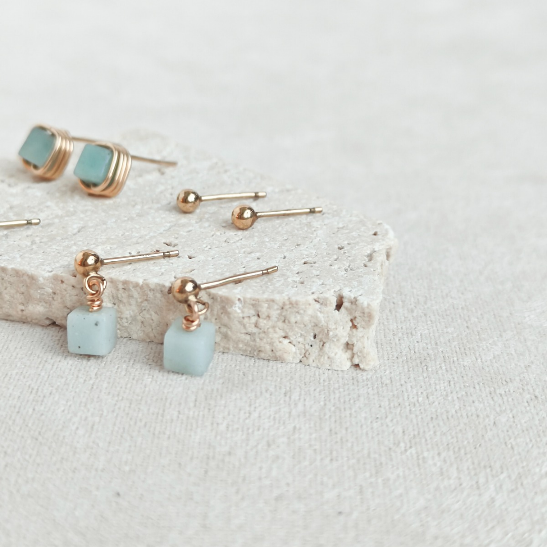 סט עגילים פז אמזוניט