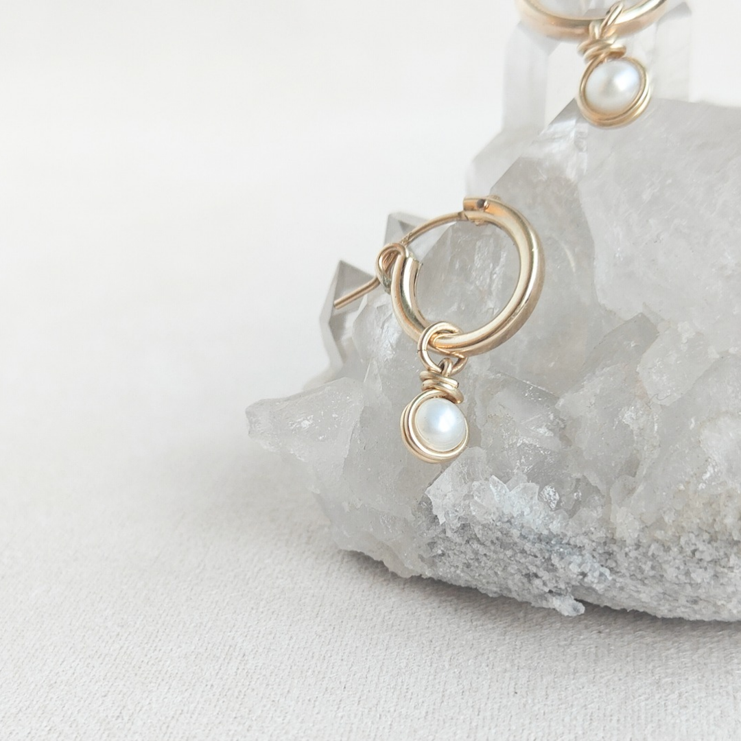 עגילי חישוק בר פנינה