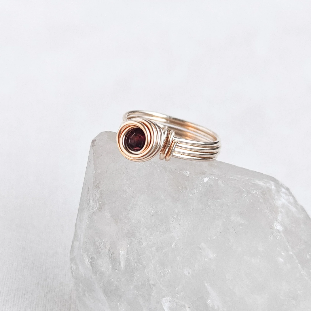 טבעת בר גרנט אדום