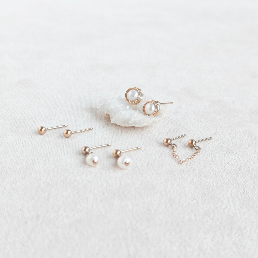 סט עגילים בר פנינה