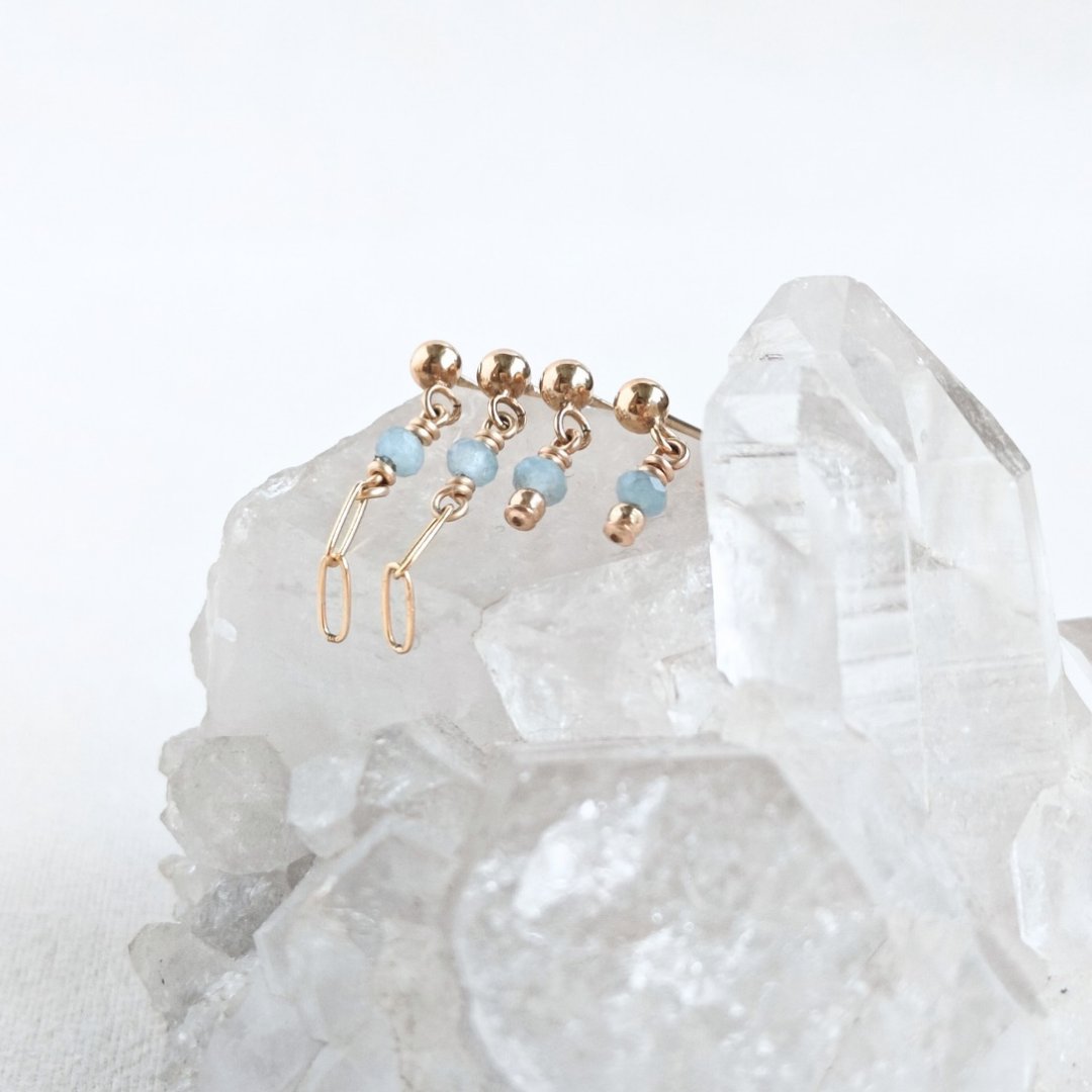 סט עגילים אור אקוומרין