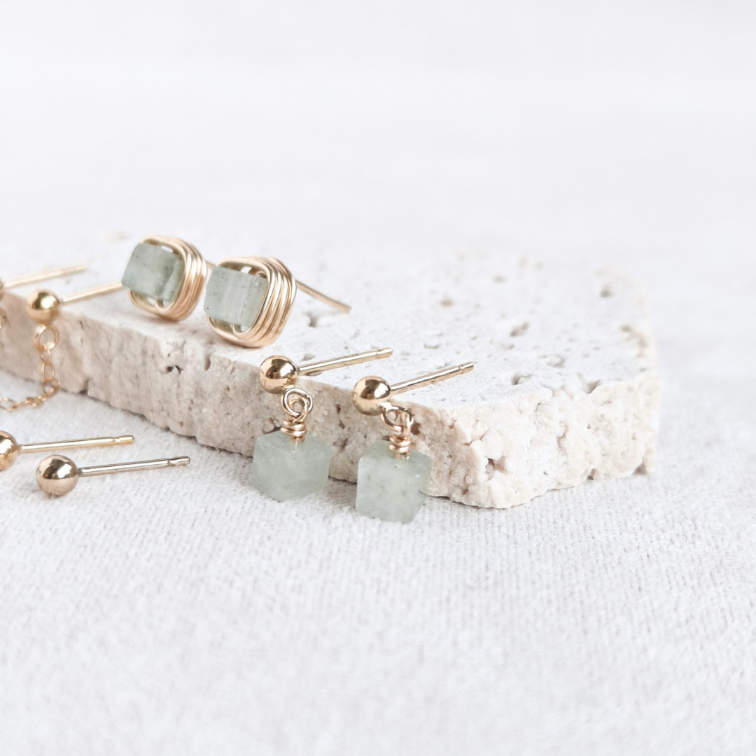 סט עגילים פז אקוומרין