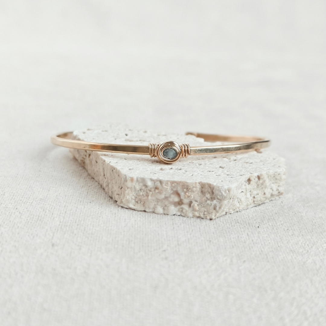 צמיד קשיח נגה אקוומרין