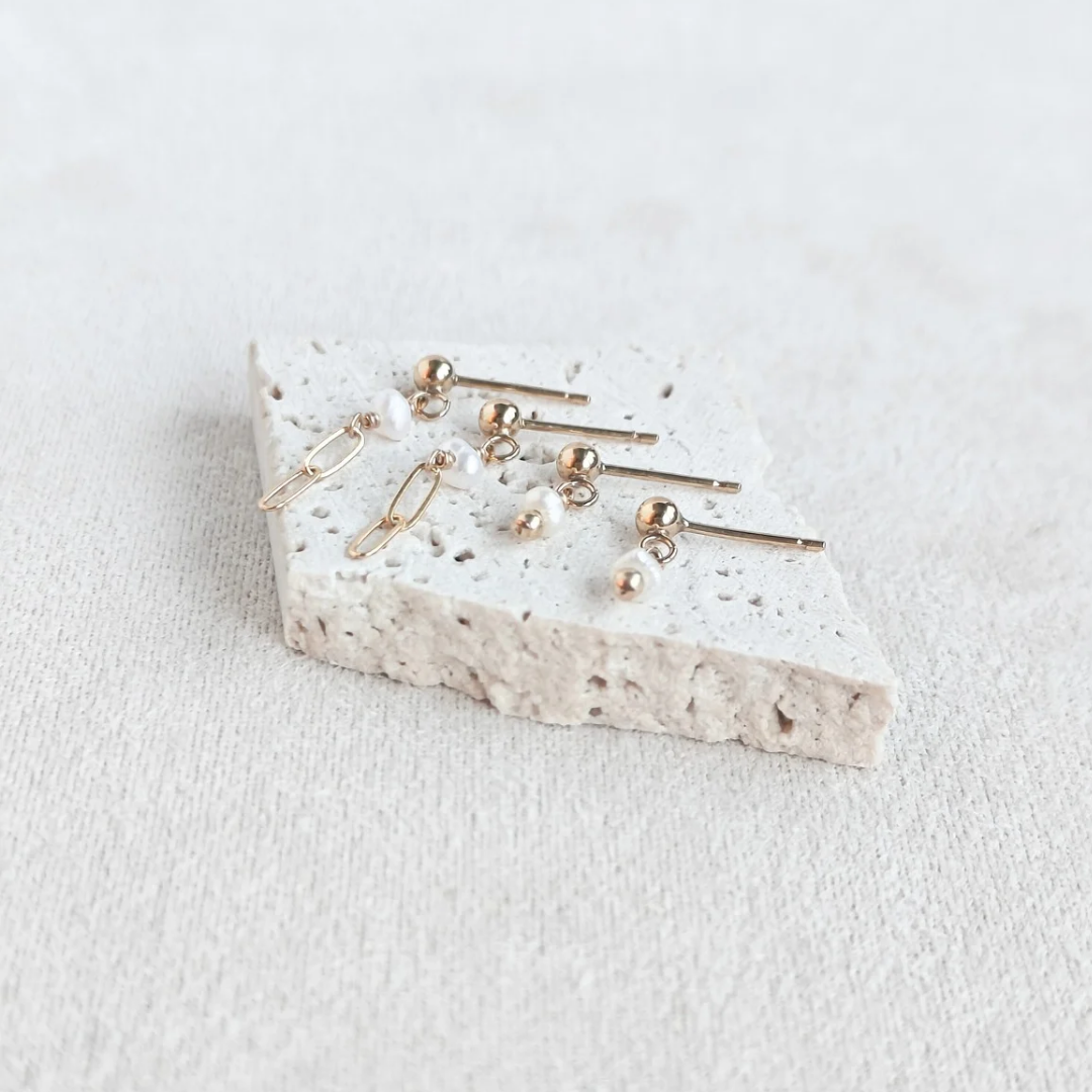 סט עגילים אור פנינה