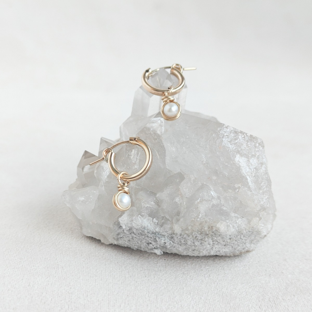 עגילי חישוק בר פנינה