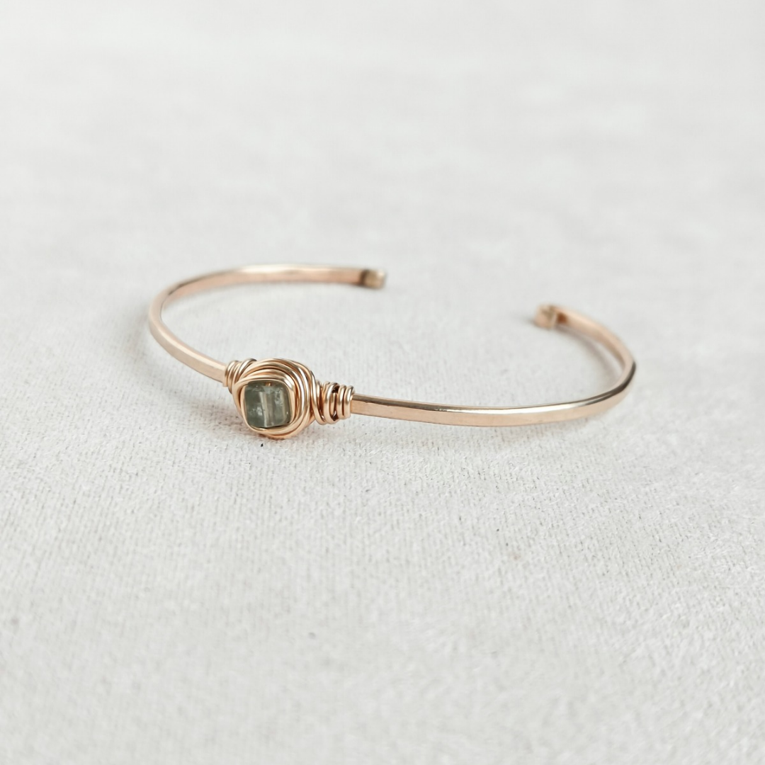 צמיד קשיח פז אקוומרין