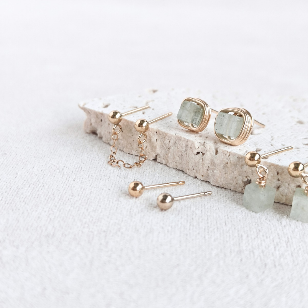 סט עגילים פז אקוומרין