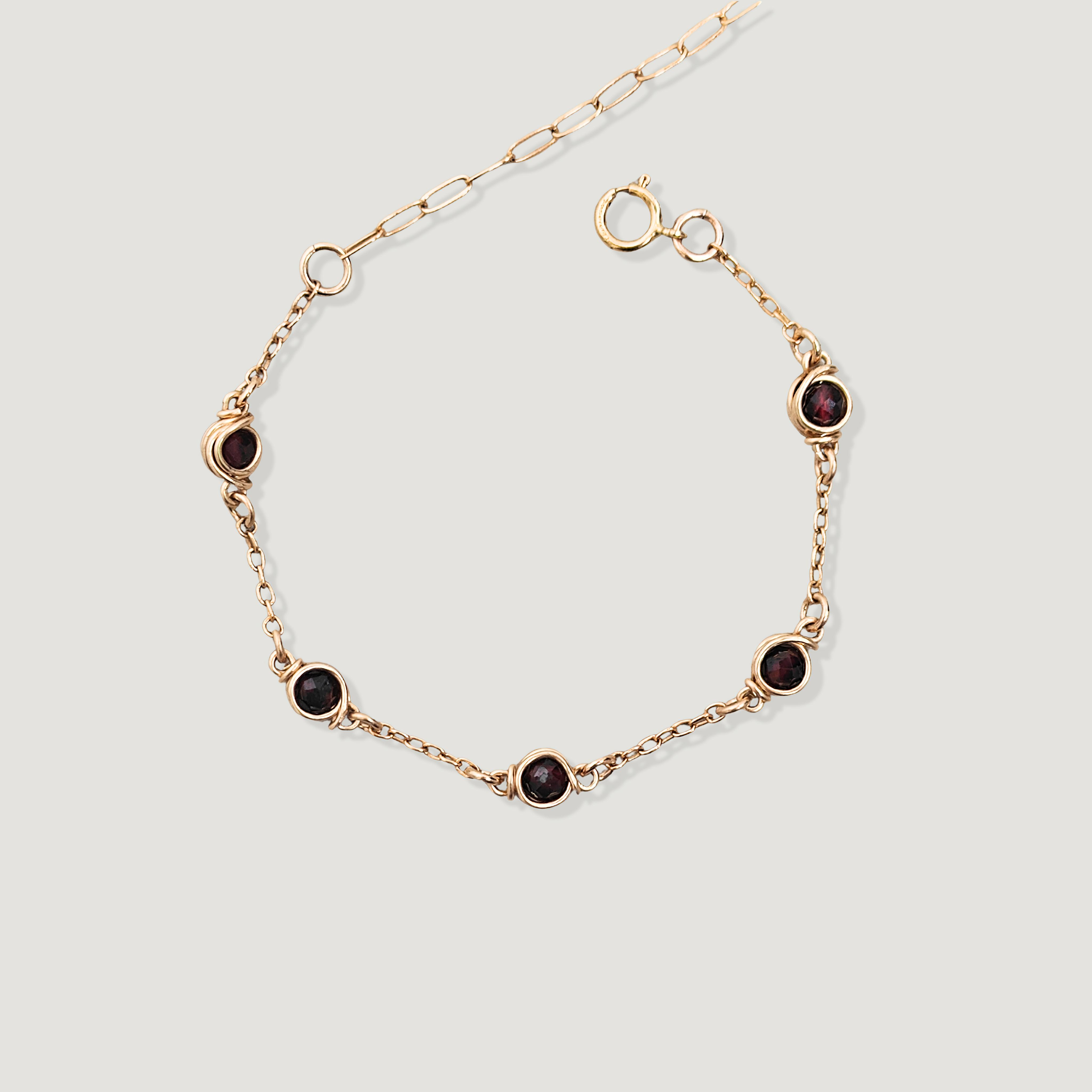 צמיד בר גרנט אדום