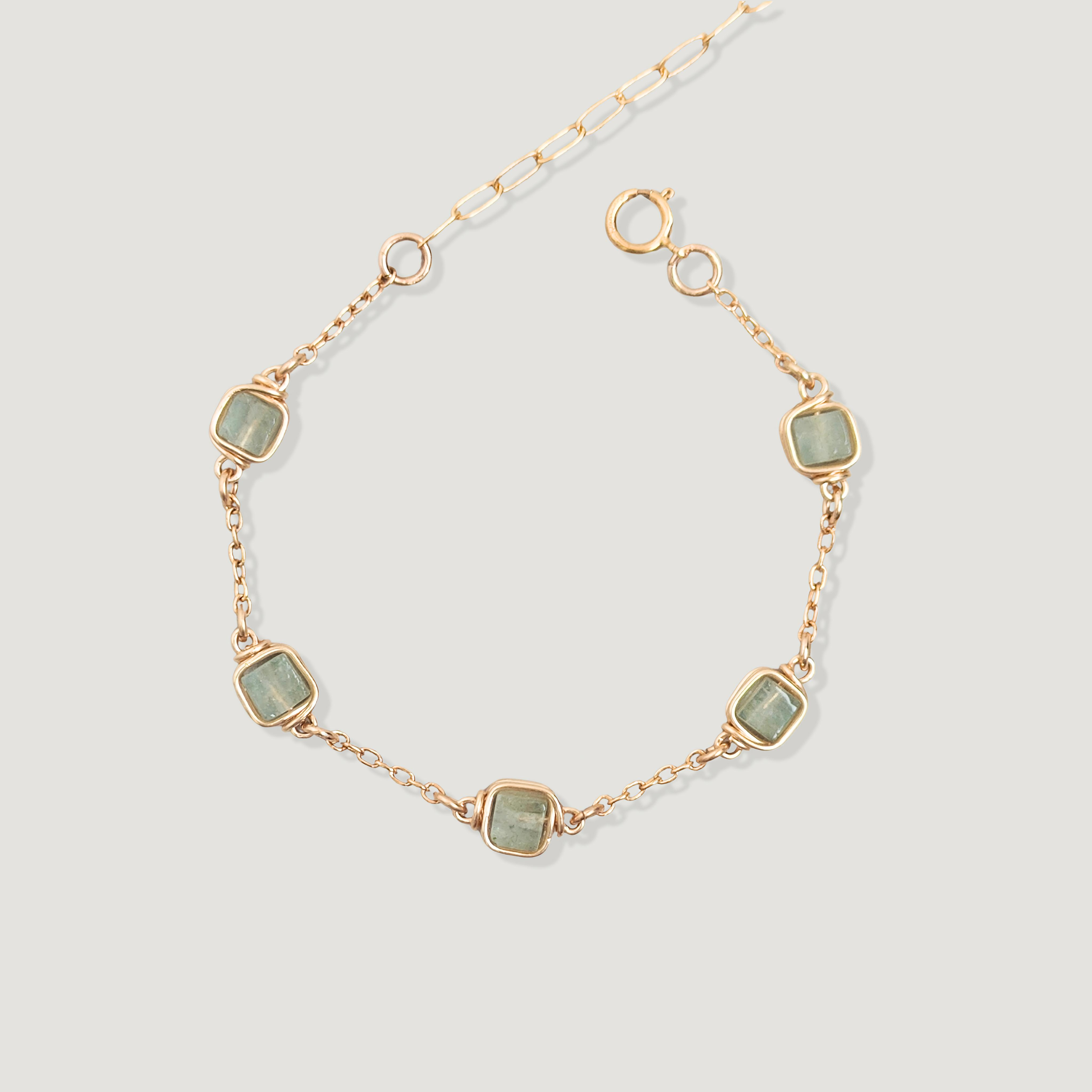 צמיד פז אקוומרין