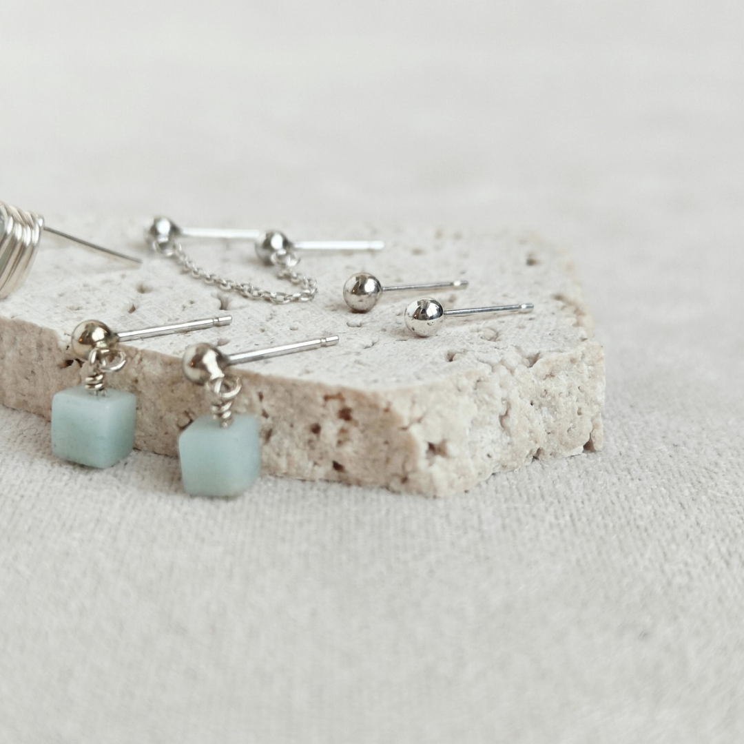 סט עגילים פז אמזוניט