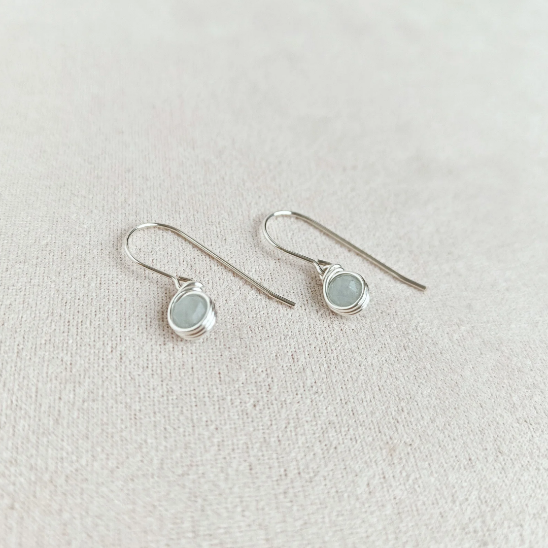 עגילים תלויים בר אקוומרין