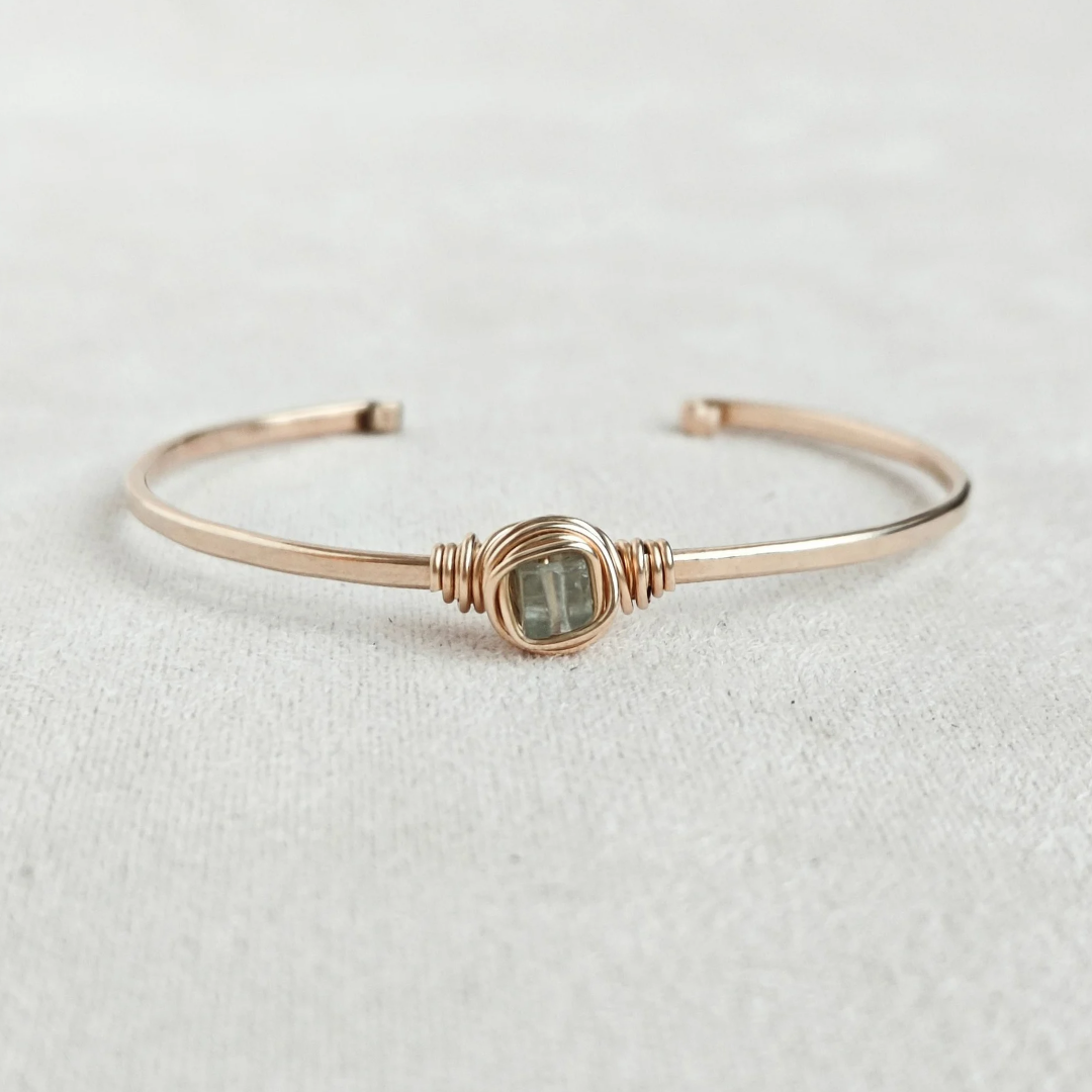 צמיד קשיח פז אקוומרין