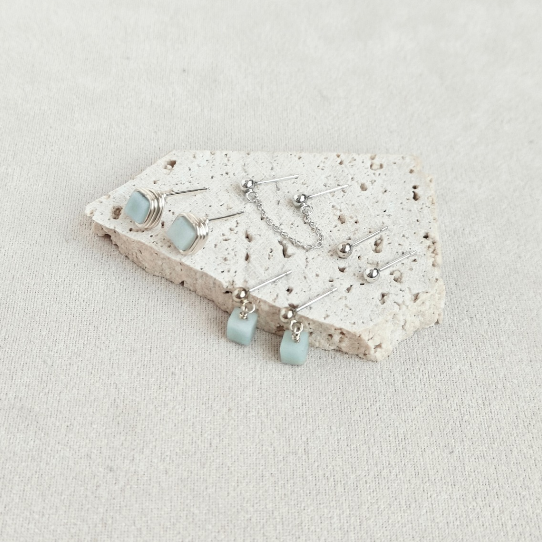 סט עגילים פז אמזוניט