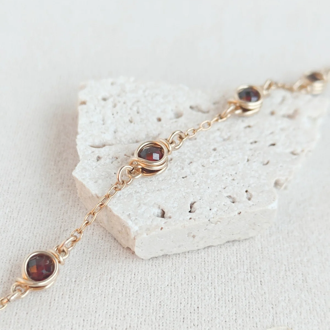 צמיד בר גרנט אדום