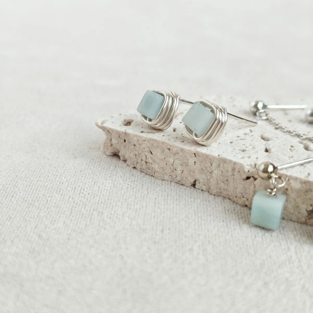 סט עגילים פז אמזוניט